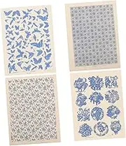 Chic Transfer Decals 4 Pcs Pottery Decals Easy to Use DIY Transfer Papers for