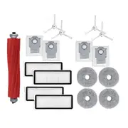 Main Side Brush, Filter, Mop Cloth, Dust Bag for Q MaxV/P10 Pro Robot Vacuum (17PCS)