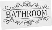 HEALEEP Removable Waterproof Bathroom Door Sign Wall Decal Lettering Wall Sticker for Home and Commercial Space Restroom Toilet Hotel Office and More