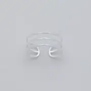 TJS 925 Sterling Silver Triple Line Plain Design Toe Ring Adjustable Jewellery