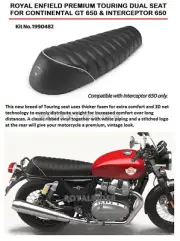 Fits Enfield PREMIUM TOURING DUAL SEAT For INTERCEPTOR 650CONTINENTAL GT 650
