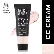 Swiss Beauty All-In-One CC Cream Cover Correct & Conceal 01 Light Ivory 25g