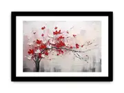 Red White Art Framed Art Framed print Art Poster