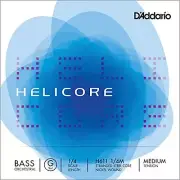 D'Addario Helicore Orchestral Bass Single G String, 1/4 Scale, Medium Tension