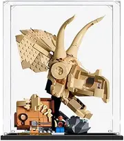 Acrylic Display Case for Lego 76969 Jurassic World Dinosaur Fossils Triceratops Skull Figure Storage Box Dust Proof Glue Free
