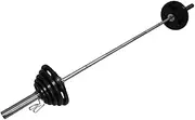 XINSPORTS Total 68.5kg - 220cm Olympic Barbell Bar Weight Set - 52.5 kg Steel Iron Weight Plates - Grey Hammertone Finish