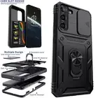 For Samsung Galaxy S23 Ultra FE Plus Ring Magnetic Case Camera Lens Slide Cover