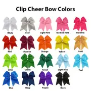 24 UPICK COLOR Big 7" Cheer Bow Ponytail Ribbon Girls Hair Bows Cheerleading