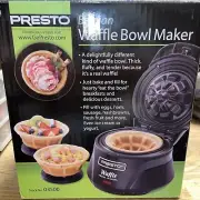 Waffle Bowl Maker Presto Belgian Kitchen Breakfast Brunch Dessert Cookware Black