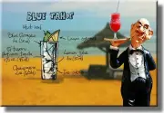 Blue Tahoe Cocktail Recipe Picture on Stretched Canvas, Wall Art Decor, Ready to