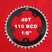MOJO Fixed Gear Chainring 40T - 110 BCD Track Fixie single speed 1/8" - BLACK