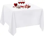 (White, 230cm x 230cm) - Trimming Shop White 90" x 90" Square Tablecloth Cover Cotton Polyester Trestle Table Top Linen Wedding, Birthday Party Decoration