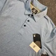 Volcom Wowzer Polo Shirt Men's XS New Blue NWT Soft Golf Performance