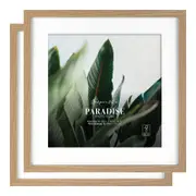 Cooper & Co. 15.75 x 15.75inch Mat to 12 x 12inch Set of 2 Oak Premium Paradise Wooden Photo Frames
