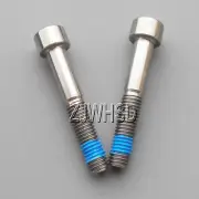 2pcs M8 x 50 mm Titanium Ti Screw Bolt Allen Hex Socket Cap Head + Thread Locker
