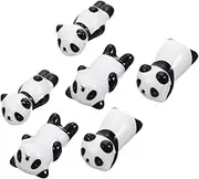 BEBEMOKO 6Pcs Panda Ceramic Chopstick Holders Cute Desktop Tableware Rests for Utensils Adorable Decorative Stands for Dining Table Easy to Clean and Store for Home Office Decor