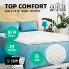 Luxurious QUEEN 5CM Foam Deluxe Egg Crate Mattress Topper 25D Density Underlay