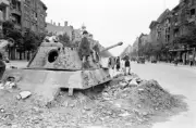 WW2 WWII Photo Children Play on Panther Tank After Surrender World War Two 4314
