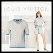 NWT Louis Vuittion "1854" Blue Ocean/Beige Contrast Knit Sweater XS $1,950