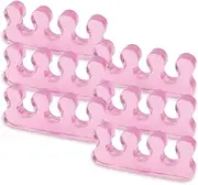 Toe Separators for Pedicure, Gel Toe Spacers for Men and Women Suitable for Overlapping Toes, Bunions, Hammer Toe, Soft Toe Spreader for Separating Toenails or Nails-4pcs (Pink)