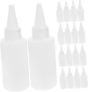 50pcs Plastic Extrusion Bottle Liquid Dropper Bottles Reusable Tip Applicator Fine Tip Squeeze Bottles Pigment Bottle Plastic Dispensing Bottle Fine Tip Glue Bottle White
