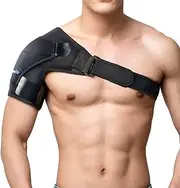 Shoulder Support Brace & Rotator Cuff for Men & Women by BRANFIT, Neoprene Shoulder Compression Sleeve with Pressure Pad is Ideal for Dislocated AC Joint, Labrum Tear & Frozen Shoulder Pain Relief