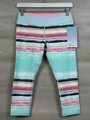 ivivva lululemon Rhythmic Crop 18” Inseam Luon Size 14 PAHR/AQAM 04901