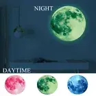 30cm 3D Large Moon Glow In The Dark Fluorescent Wall Stickers Removable Decal