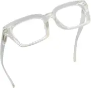 Ladies Reading Glasses - Oversized Square Design Readers for Women Transparent
