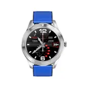 1.3 Inch Color Smart Watch Fashionable Multi-function Bluetooth Watch Measurable ECG Support Offline Payment-Silver Blue
