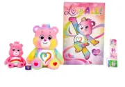 Care Bears Togetherness Set: 2 Plush Bears/Poster/Stickers/Slap Bracelet: NEW