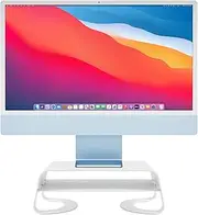 Twelve South Curve Riser Monitor Stand | Ergonomic Desktop Stand with Storage Shelf for iMac and Displays, Matte White 12-2142