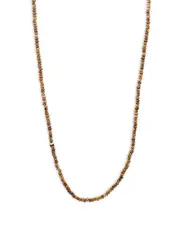 John Varvatos Brass Skull Jasper Convertible Necklace, 24