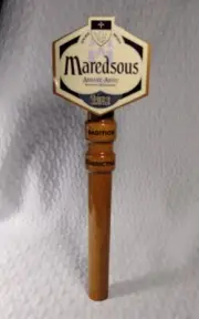 MAREDSOUS Belgium Biere Blonde Tradition Benedictine Beer Tap Handle Wooden EUC