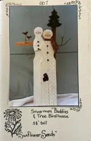Vintage Tole Pattern Packet: Snowmen Buddies & Tree Birdhouse - Taina Metchikoff