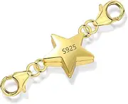 [ALEXCRAFT] 14K Gold Magnetic Clasps for Necklaces Sterling Silver Star Jewelry Clasps and Closures 925 Silver Double Lobster Jewelry Clasp for Necklaces