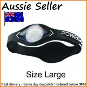 1 x New Power Balance Silicone Wristband Size Large 20.5cm Black in box fast del