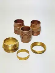 Nibco 1-1/4” 1-1/4" Male NPT Threaded CopperAdapters (3 PC) And 1 1/2” Desanco