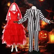 Beetlejuice Beetlejuice 2 Zombie Lydia Deetz Cosplay Costume Halloween Group Couples Costumes Adults' Men's Women's Classic Timeless Wedding Party Halloween C