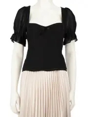 Black Ruched Back Top
