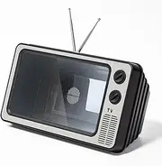 Screen Magnifier,Phone Amplifier,Folding Screen,Creative Retro TV Ornaments,for Comfortable Viewing Movies and Videos,3D Magnification Mirror Stand for Cell Phone,Grey