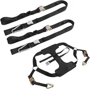 MOTO4U Sport Motorcycle Tie down Bundle,1 PK Motorcycle Rear Wheel Tie Down Straps with Ratchets & 2 PK 1.5" x 7' Cam Buckle Straps with soft Loops & Safety Hooks & Snap Hook Blue