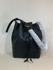 NEW Tory Burch Black Mcgraw Drawstring Bucket Bag - $548
