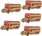 COHEALI Pcs Toy School Bus Model Boys and Girls Learning Toy Handmade Home Decor Boys and Girls Bus Plaything