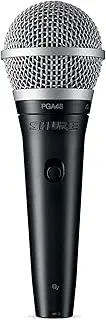 Shure PGA48 Cardioid Dynamic Vocal Microphone with XLR-XLR Cable, Black Metallic Finish (PGA48-XLR)