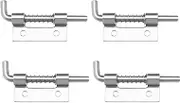 ECSiNG 4Pcs 51mm Spring Loaded Latch 304 Stainless Steel Spring Pin Loaded Locking Latch Spring Loaded Gate Latch Pin for Containers Cabinets Doors Silver
