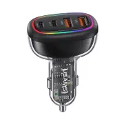 Usams 120W 4 Port USB & Type C Fast Car Charger USB Quick Charger QC3.0 Adapter