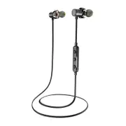 Bluetooth Headset Dual Driver Wireless Headphones Super Bass Stereo Sound Earphones with Mic Black