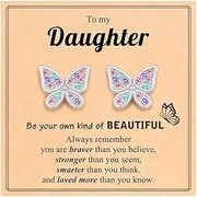 [D Dongjiangjin Gift] Stud Earrings for Teenager Girls Kids Valentines Day Christmas Birthday Back to School Gifts for Daughter Granddaughter From Parents Grandparents