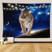 Night Sky Animal Tiger 3D Wall Hang Cloth Tapestry Fabric Decorations Decor
